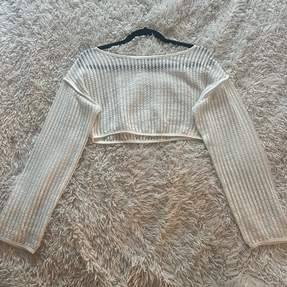 Princess Polly Cropped White Long Sleeve